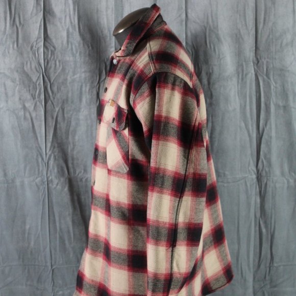 Matix Jacket - The Matix Shirt Jacket Tan and Red Plaid - Men's Large - Picture 7 of 11